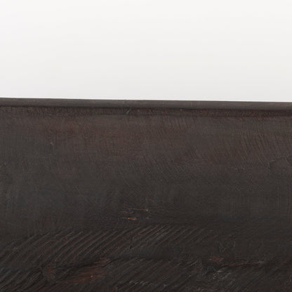 Bol rectangulaire extra large Athena en bois recyclé noir-brun - 26,0 L x 10,0 l x 7,0 H