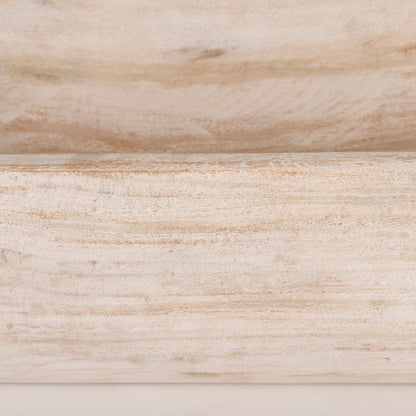 Bol rectangulaire extra large Athena en bois recyclé noir-brun - 26,0 L x 10,0 l x 7,0 H