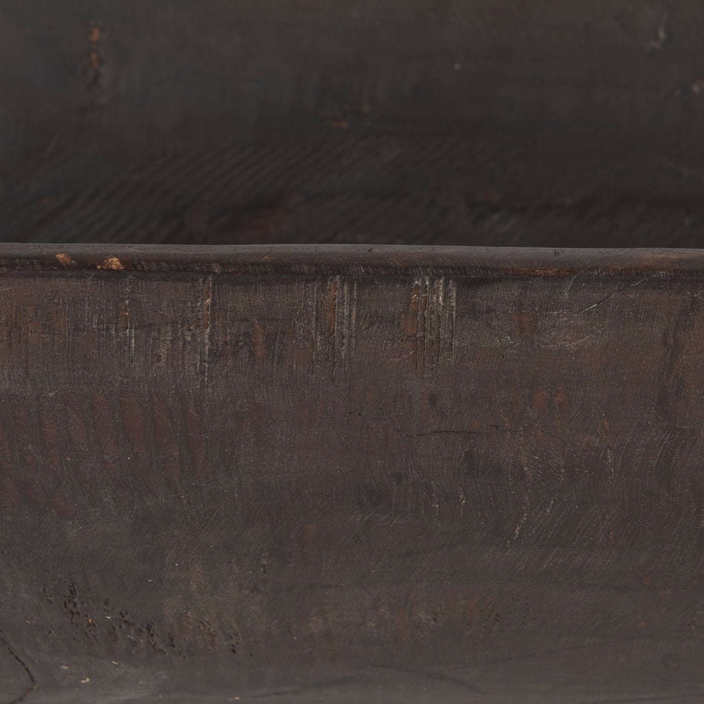 Bol rectangulaire extra large Athena en bois recyclé noir-brun - 26,0 L x 10,0 l x 7,0 H