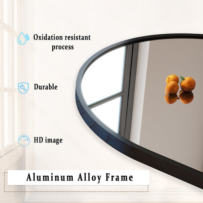 Miroir mural en forme d'arche en métal sur toute la longueur