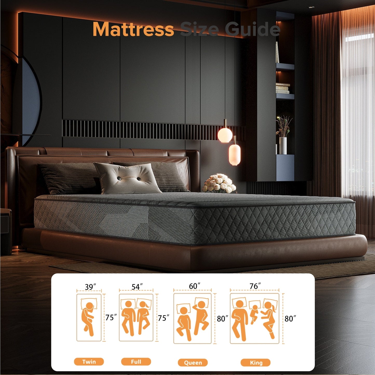 Matelas hybride SweDrea 10 po en mousse à mémoire de forme infusée de gel, ferme et mi-ferme, rafraîchissant et respirant, certifié CertiPUR-US, SGS et OEKO-TEX
