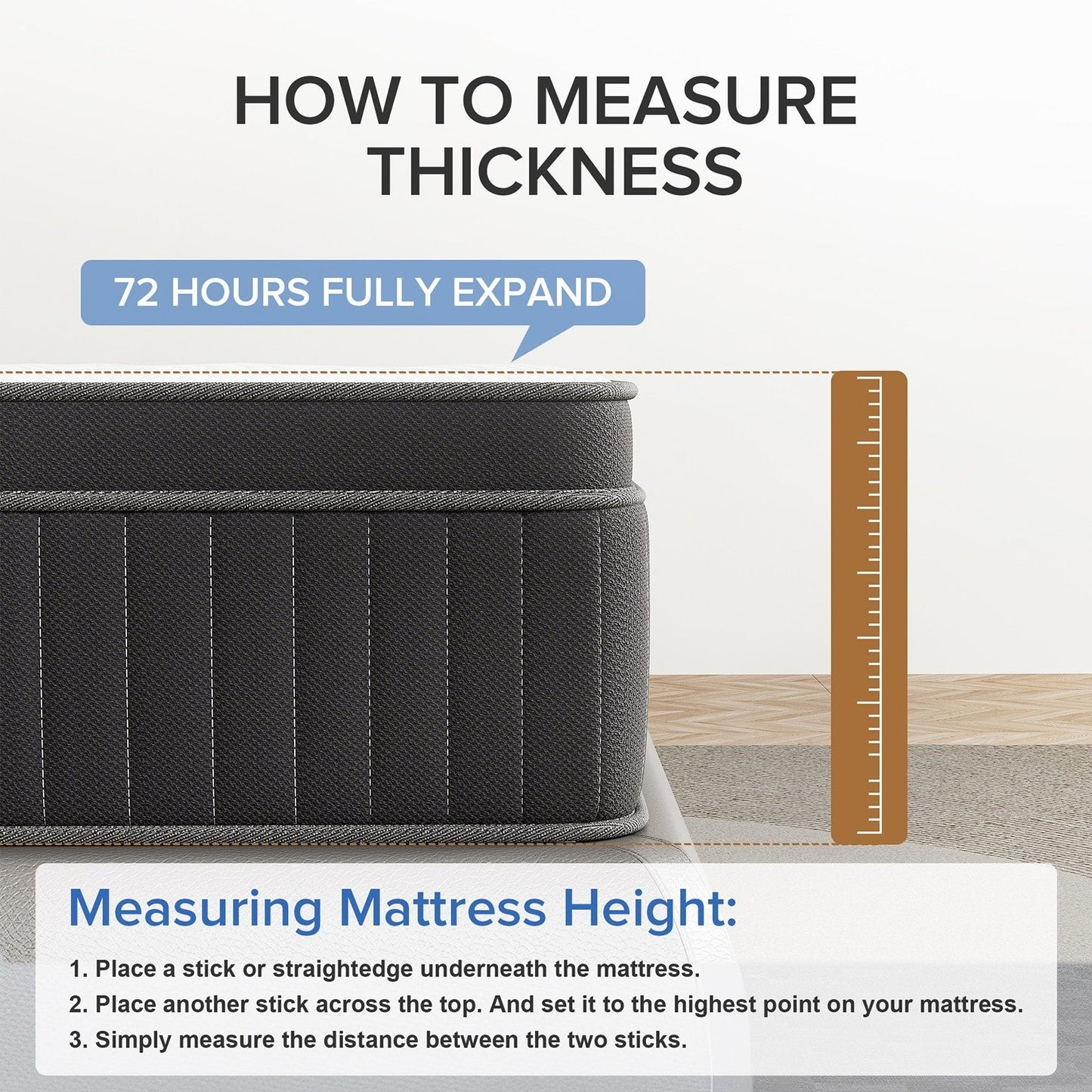 Matelas hybride SweDrea 12 po en mousse à mémoire de forme infusée de gel, rafraîchissant et respirant, certifié CertiPUR-US, SGS et OEKO-TEX