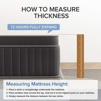 Matelas hybride SweDrea 12 po en mousse à mémoire de forme infusée de gel, rafraîchissant et respirant, certifié CertiPUR-US, SGS et OEKO-TEX