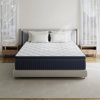 Matelas hybride SweDrea 12 po en mousse à mémoire de forme infusée de gel, rafraîchissant et respirant, certifié CertiPUR-US, SGS et OEKO-TEX