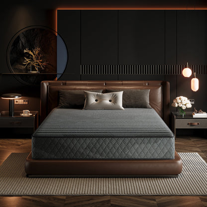 Matelas hybride SweDrea 8/12 po en mousse à mémoire de forme infusée de gel, ferme et respirant, certifié CertiPUR-US, SGS et OEKO-TEX