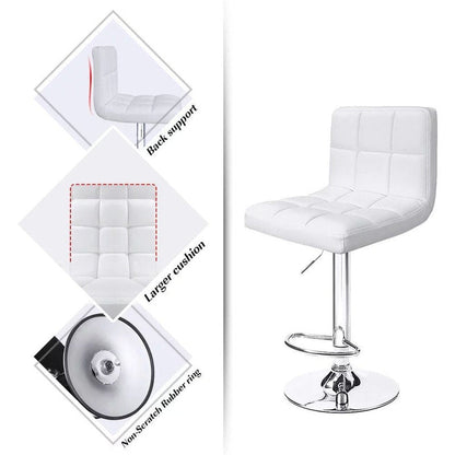 Lot de 2 tabourets de bar réglables et pivotants en cuir PU