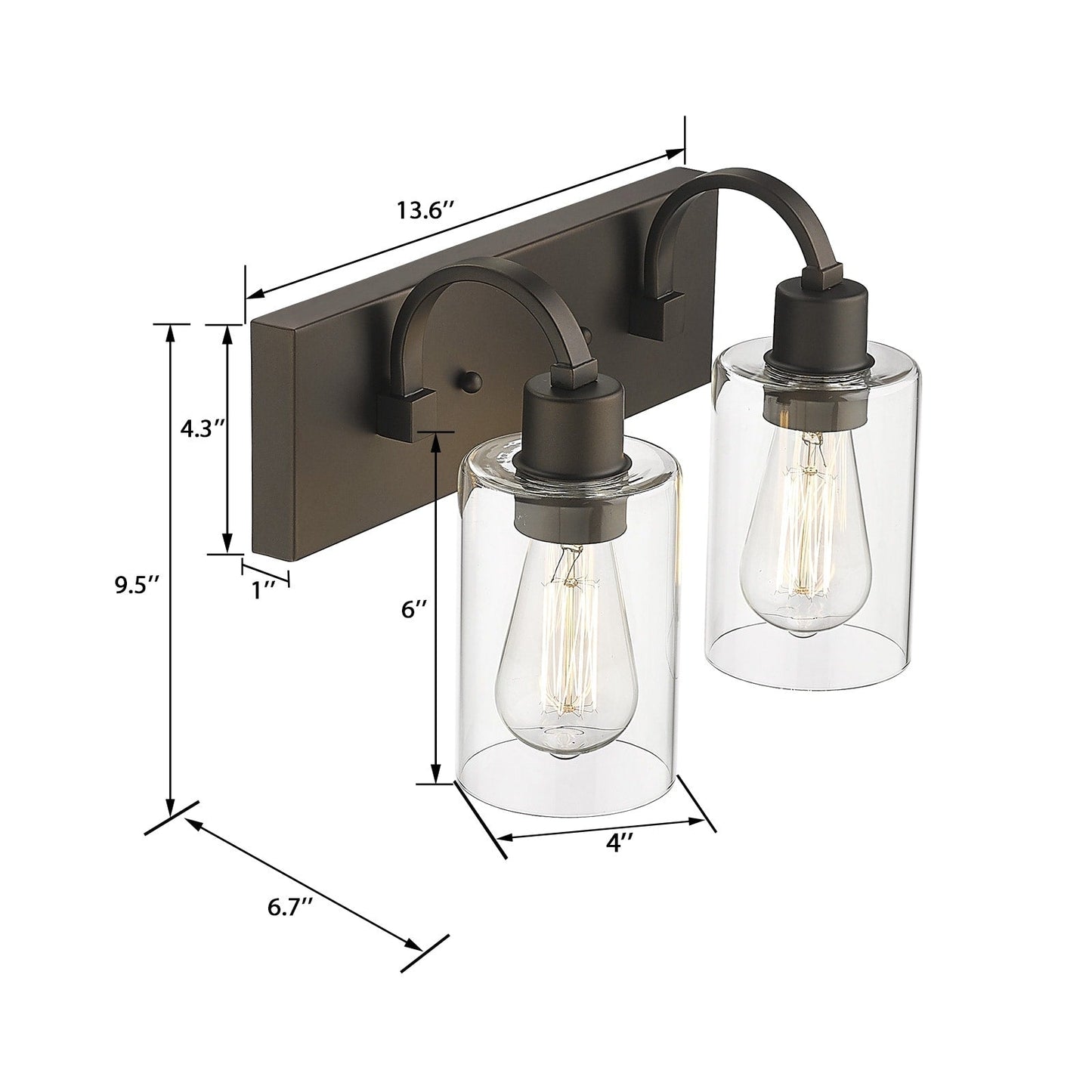 Luminaires de salle de bain - Applique murale style ferme