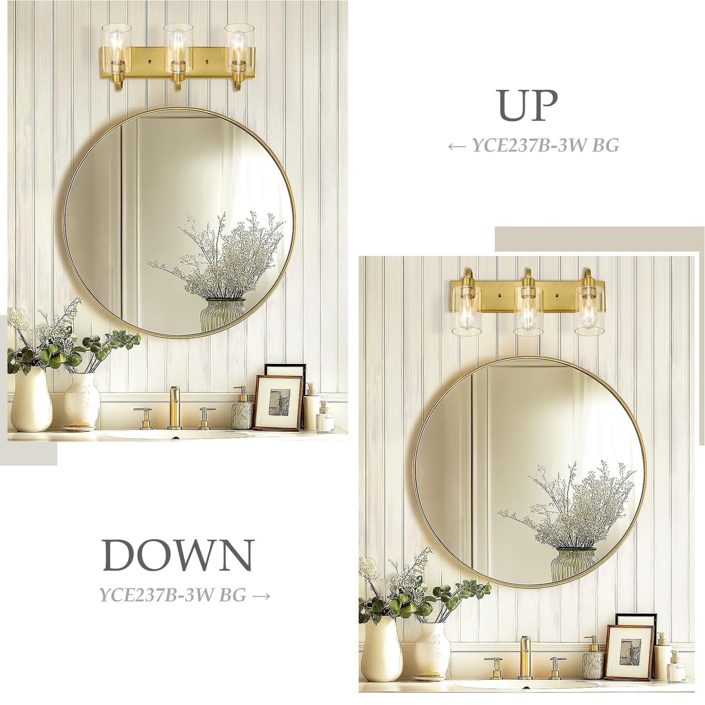 Luminaires de salle de bain - Applique murale style ferme