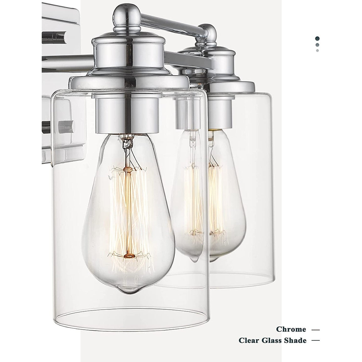 Applique murale pour salle de bain avec miroir et abat-jour en verre transparent