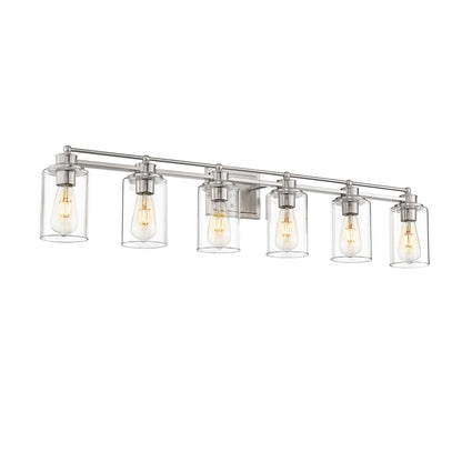 Applique murale pour salle de bain avec miroir et abat-jour en verre transparent