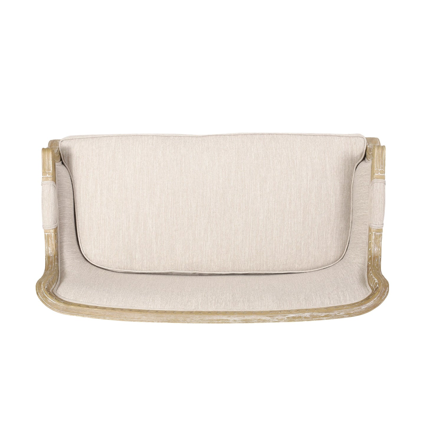 Canapé causeuse en bois beige et marron avec cadre en bois d'hévéa