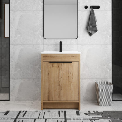 Meuble-lavabo Beingnext 24/30/36 avec porte à fermeture douce et étagère réglable