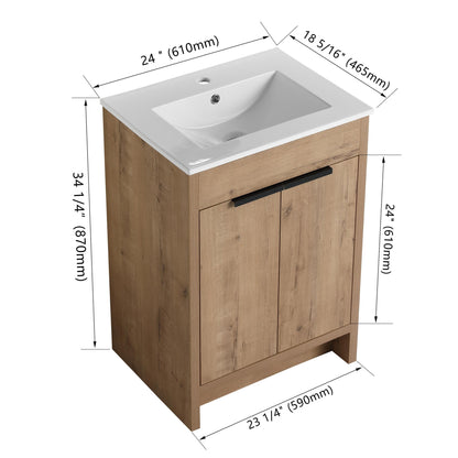 Meuble-lavabo Beingnext 24/30/36 avec porte à fermeture douce et étagère réglable