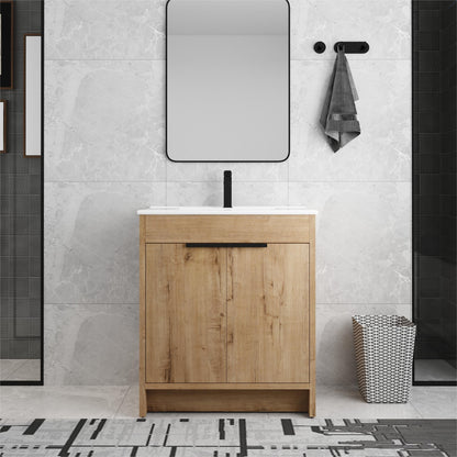 Meuble-lavabo Beingnext 24/30/36 avec porte à fermeture douce et étagère réglable