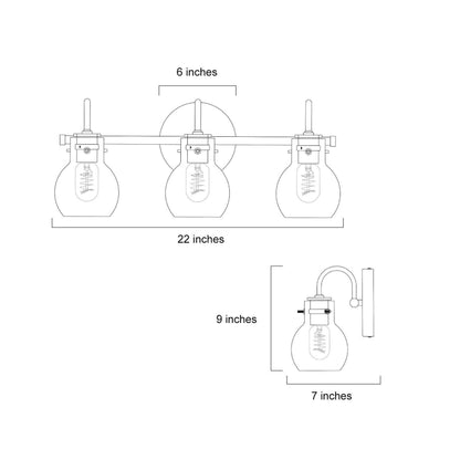Applique murale moderne à 2, 3, 4 ou 5 lampes pour salle de bain, design minimaliste, en verre