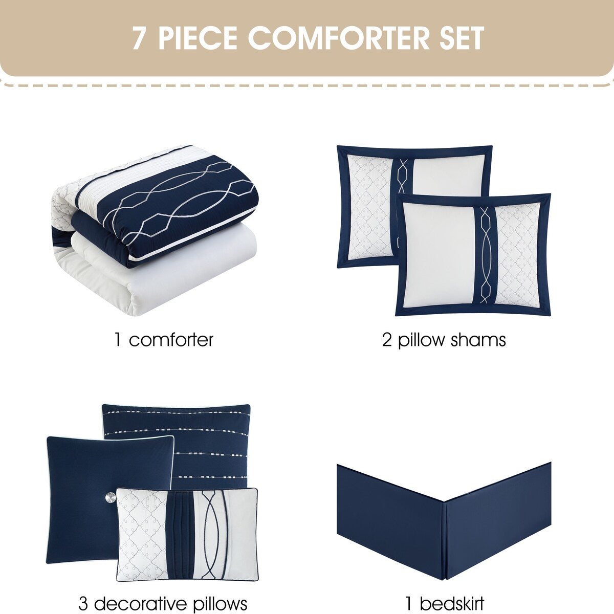 Ensemble de couette géométrique moderne Bellerose 7 pièces