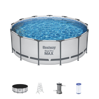 Piscine hors sol ronde Bestway Steel Pro MAX avec pompe et bâche