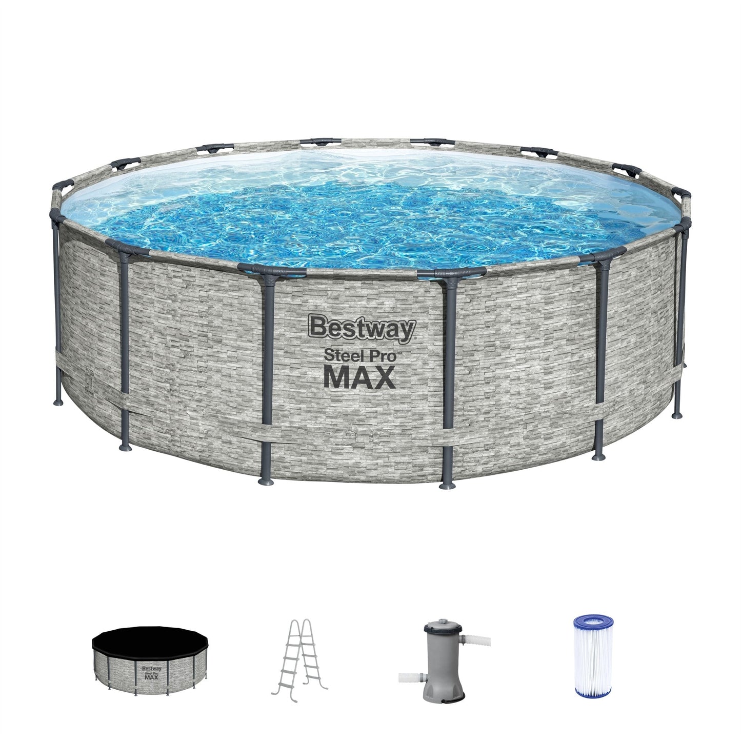 Piscine hors sol ronde Bestway Steel Pro MAX avec pompe et bâche