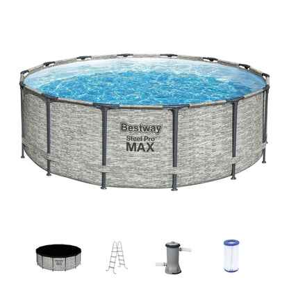 Piscine hors sol ronde Bestway Steel Pro MAX avec pompe et bâche