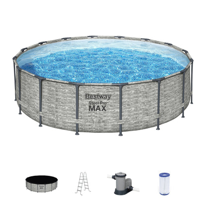 Piscine hors sol ronde Bestway Steel Pro MAX avec pompe et bâche