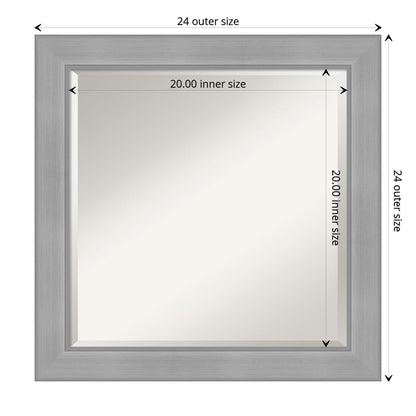 Miroir mural biseauté pour salle de bain - Cadre en nickel brossé Vista