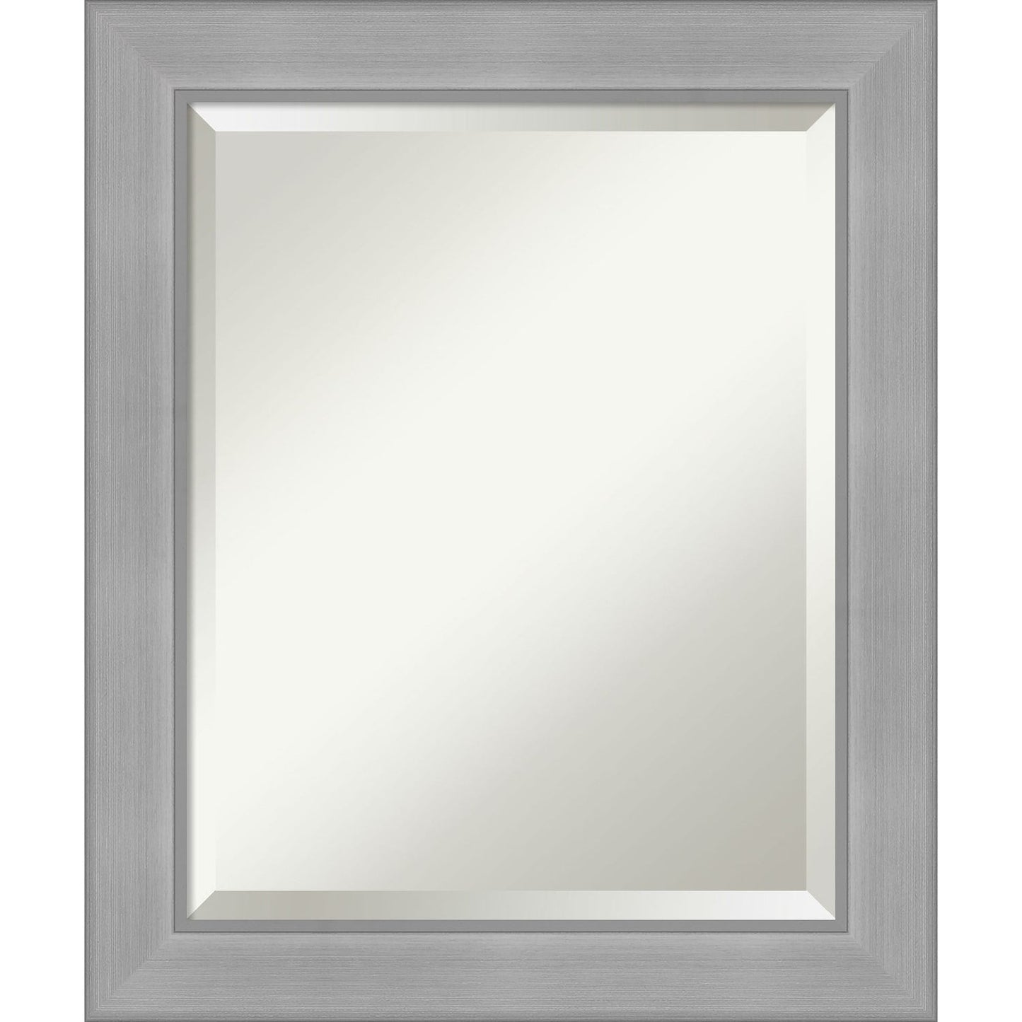 Miroir mural biseauté pour salle de bain - Cadre en nickel brossé Vista