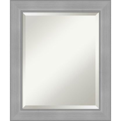 Miroir mural biseauté pour salle de bain - Cadre en nickel brossé Vista