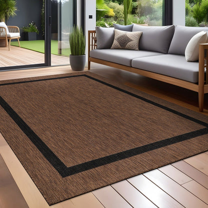Tapis Beverly Rug moderne à bordures pour intérieur et extérieur, tapis d'extérieur pour patio, terrasse, porche