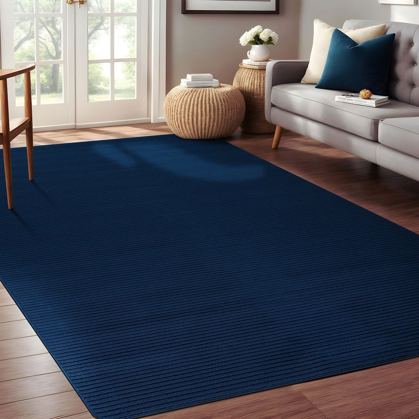 Tapis d'intérieur Beverly Rug uni, antidérapant, dos en caoutchouc, lavable