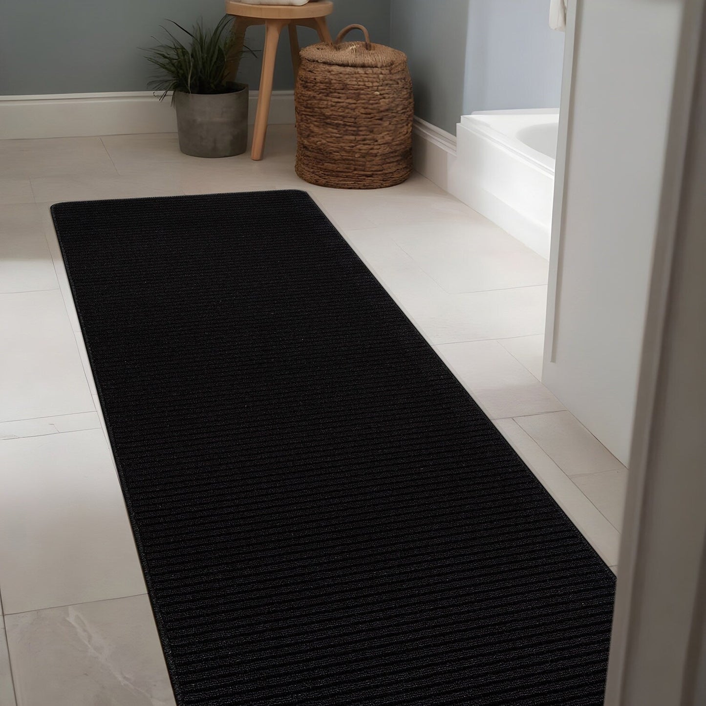 Tapis d'intérieur Beverly Rug uni, antidérapant, dos en caoutchouc, lavable