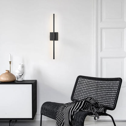 Applique murale linéaire moderne à 1 ampoule, noire, dorée et nickel, à LED, à intensité variable, pour salle de bain