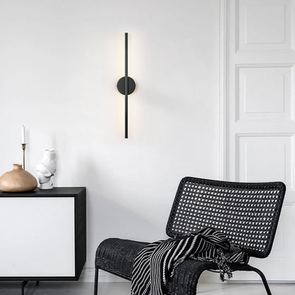 Applique murale linéaire moderne à 1 ampoule, noire, dorée et nickel, à LED, à intensité variable, pour salle de bain