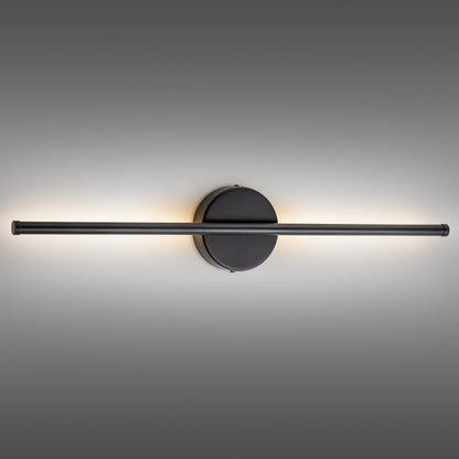 Applique murale linéaire moderne à 1 ampoule, noire, dorée et nickel, à LED, à intensité variable, pour salle de bain