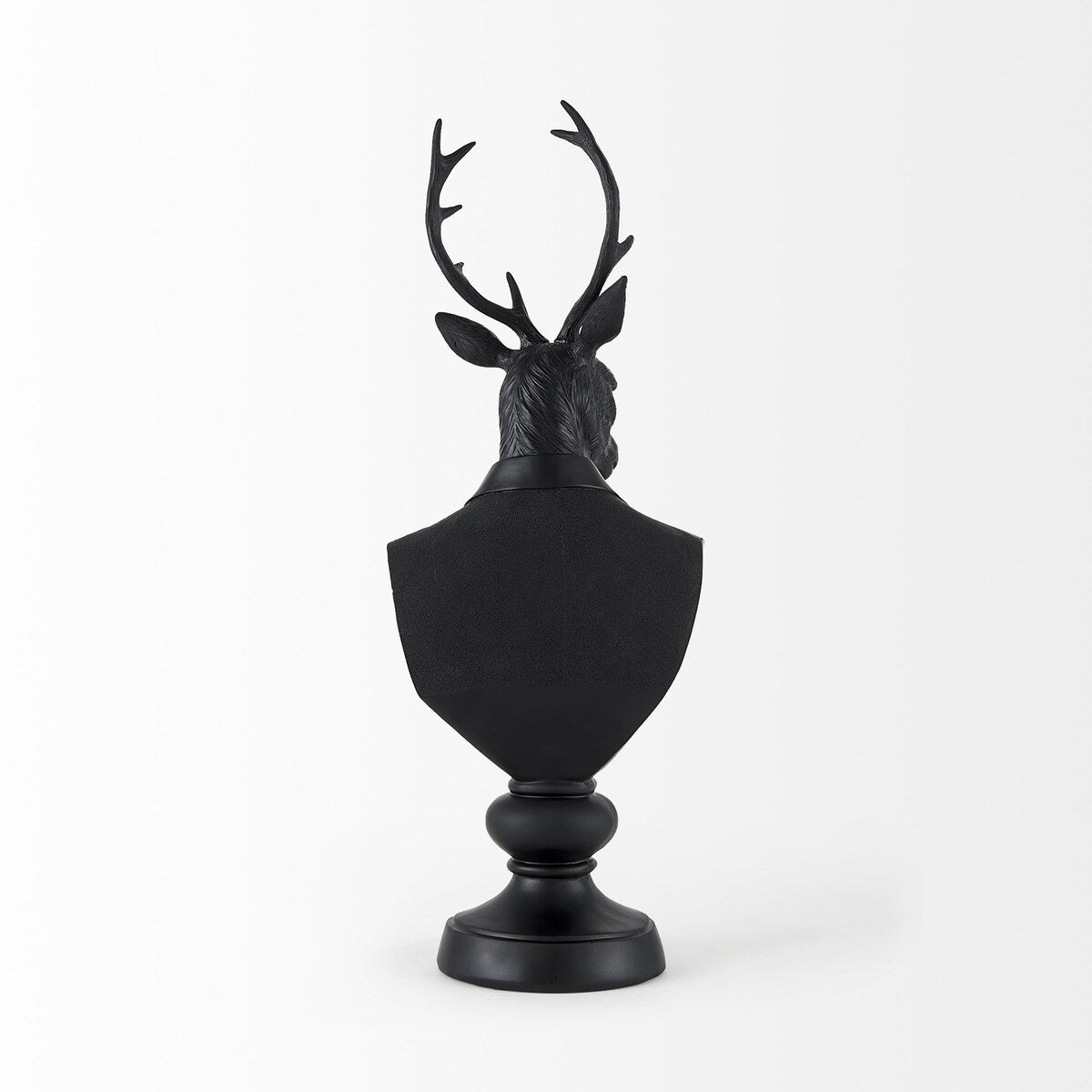 Buste de cerf en résine noire - 6 L x 8 P x 23 H