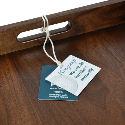 Plateau de service rectangulaire en bois de noyer noir KINWELL, plateau ottoman