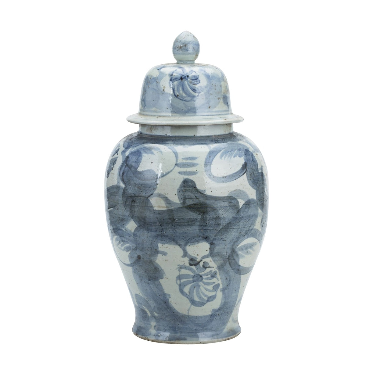 Pot de fleurs en porcelaine bleue et blanche Silla Temple