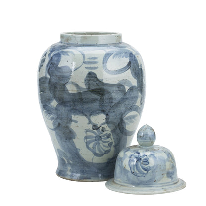 Pot de fleurs en porcelaine bleue et blanche Silla Temple