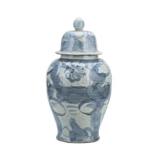 Pot de fleurs en porcelaine bleue et blanche Silla Temple