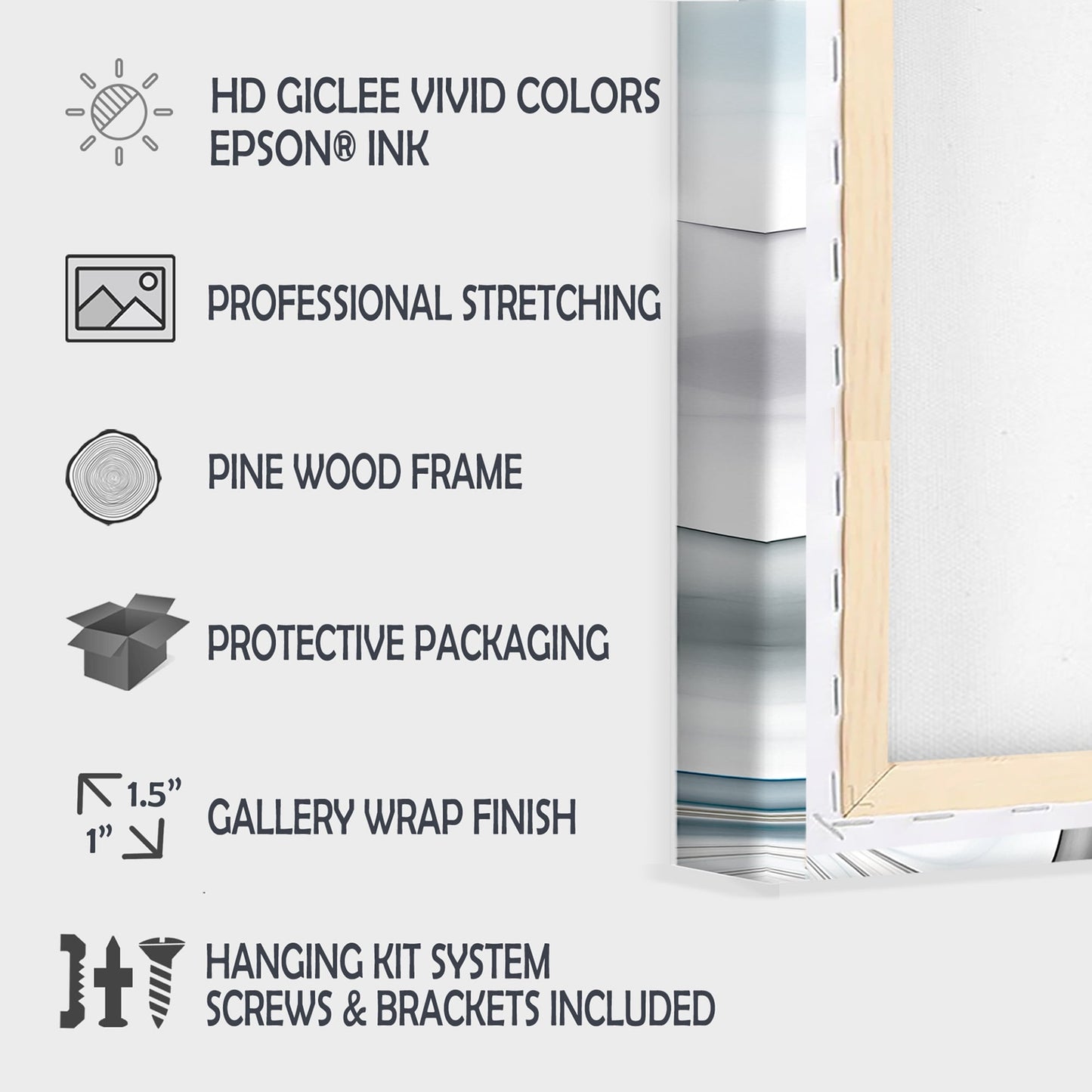 Toile murale bord de mer avec coucher de soleil au loin