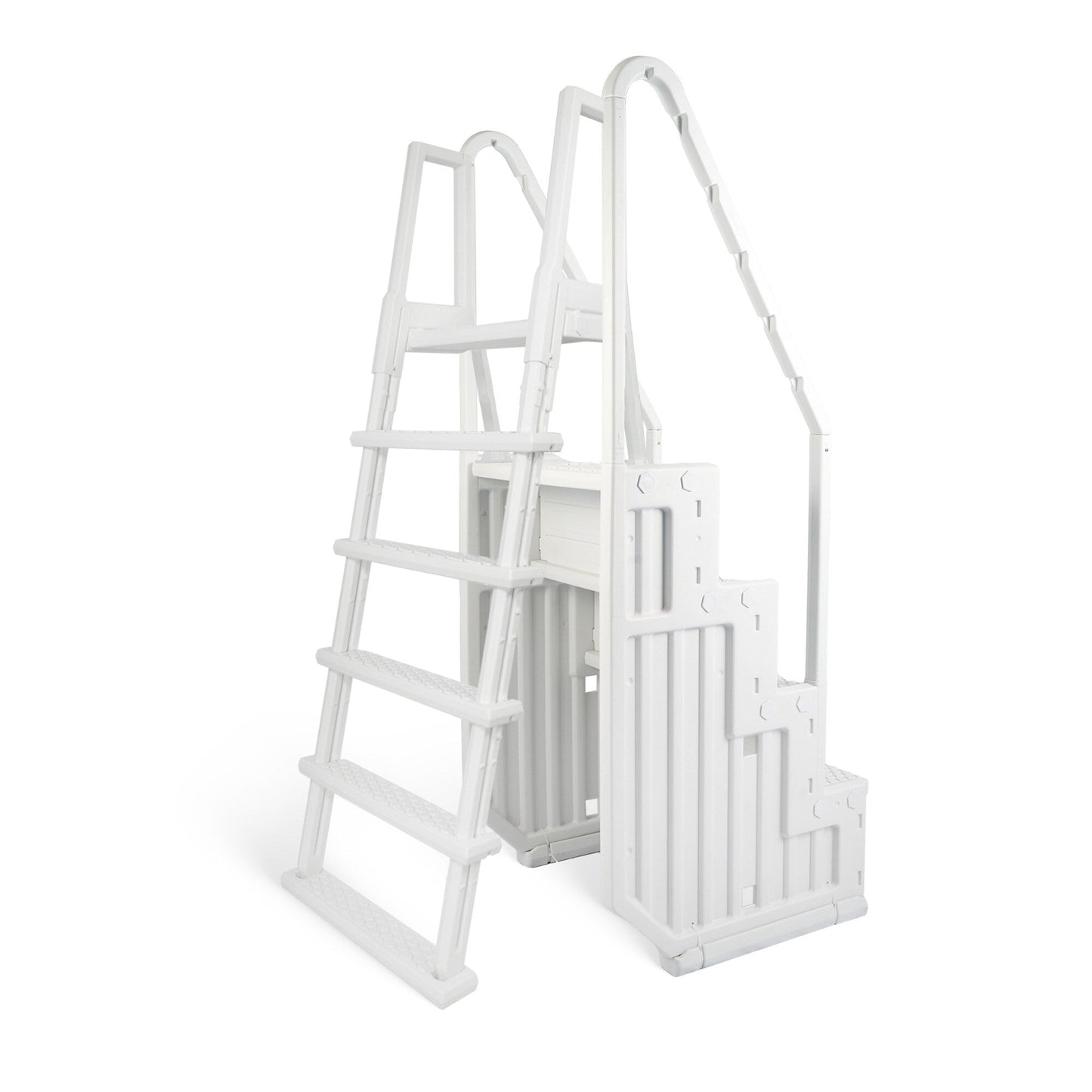 Escabeau de piscine Blue Wave Easy avec échelle extérieure pour piscines hors sol – 82,5 cm (l) x 142 cm (P) x 206 cm (H)