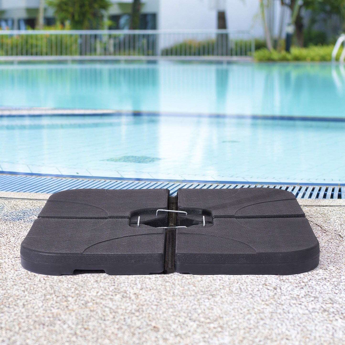 Pied de parasol déporté Bonosuki à 4 pièces, supportant jusqu'à 80 kg (176 lb) - 104 x 104 cm (40,9 x 40,9 po)