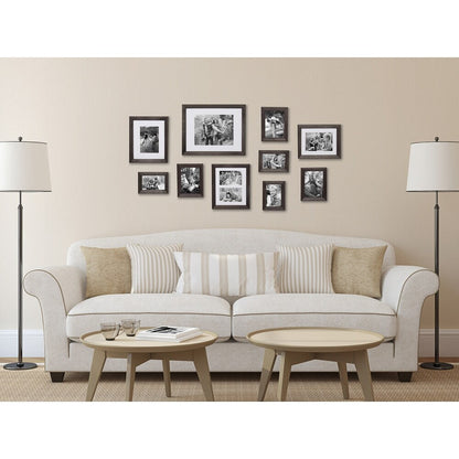 Ensemble de 10 cadres photo muraux en bois Kate et Laurel Bordeaux