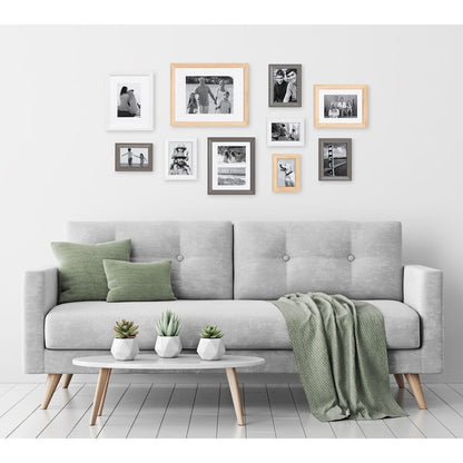 Ensemble de 10 cadres photo muraux en bois Kate et Laurel Bordeaux