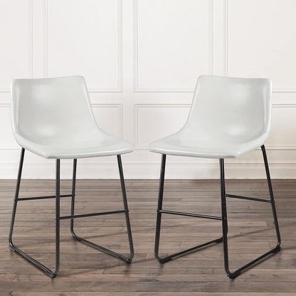 Tabourets de bar Bossin 18/26/30 pouces, tabourets de bar à hauteur de comptoir avec dossier, tabourets modernes en cuir PU, chaise de salle à manger avec repose-pieds