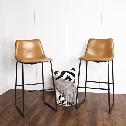 Tabourets de bar Bossin 18/26/30 pouces, tabourets de bar à hauteur de comptoir avec dossier, tabourets modernes en cuir PU, chaise de salle à manger avec repose-pieds