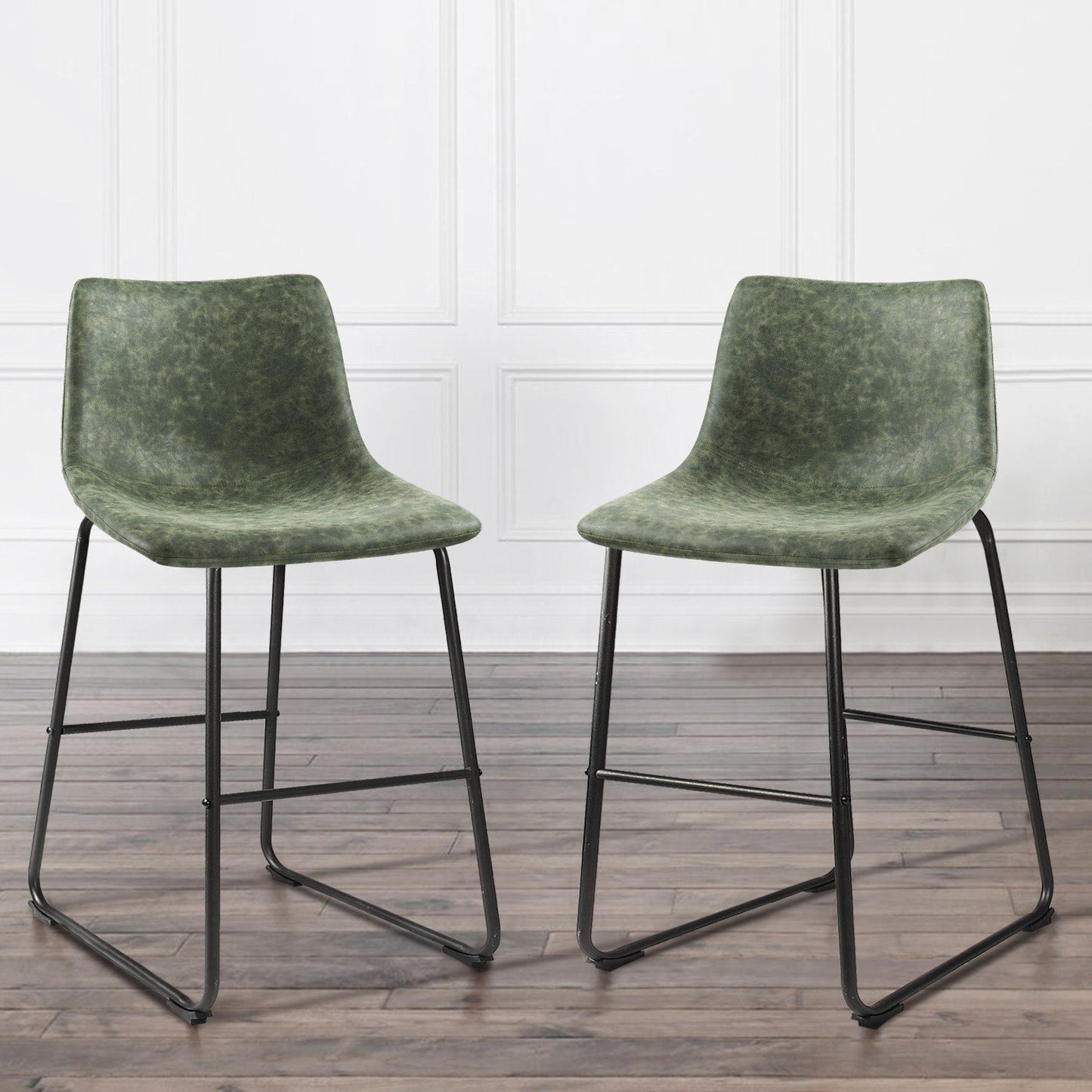 Tabourets de bar Bossin 18/26/30 pouces, tabourets de bar à hauteur de comptoir avec dossier, tabourets modernes en cuir PU, chaise de salle à manger avec repose-pieds