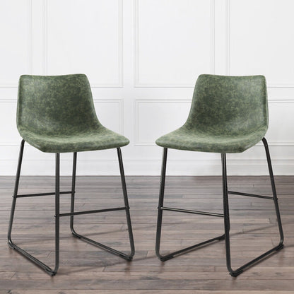 Tabourets de bar Bossin 18/26/30 pouces, tabourets de bar à hauteur de comptoir avec dossier, tabourets modernes en cuir PU, chaise de salle à manger avec repose-pieds