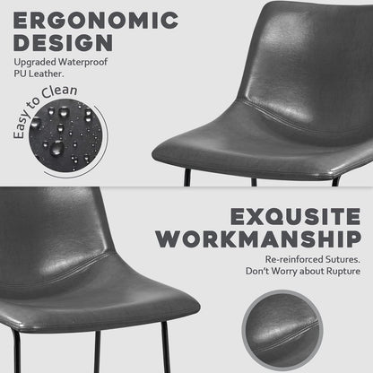 Tabourets de bar Bossin 18/26/30 pouces, tabourets de bar à hauteur de comptoir avec dossier, tabourets modernes en cuir PU, chaise de salle à manger avec repose-pieds