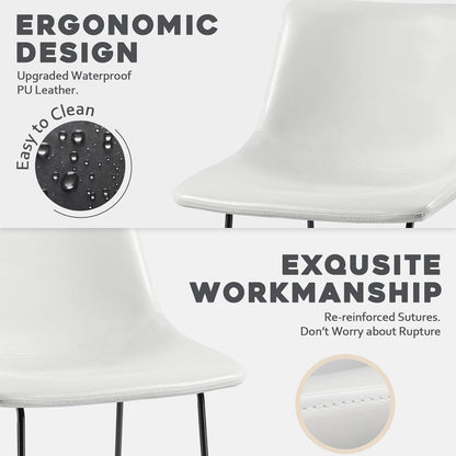 Tabourets de bar Bossin 18/26/30 pouces, tabourets de bar à hauteur de comptoir avec dossier, tabourets modernes en cuir PU, chaise de salle à manger avec repose-pieds