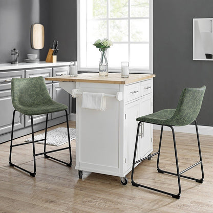 Tabourets de bar Bossin 18/26/30 pouces, tabourets de bar à hauteur de comptoir avec dossier, tabourets modernes en cuir PU, chaise de salle à manger avec repose-pieds